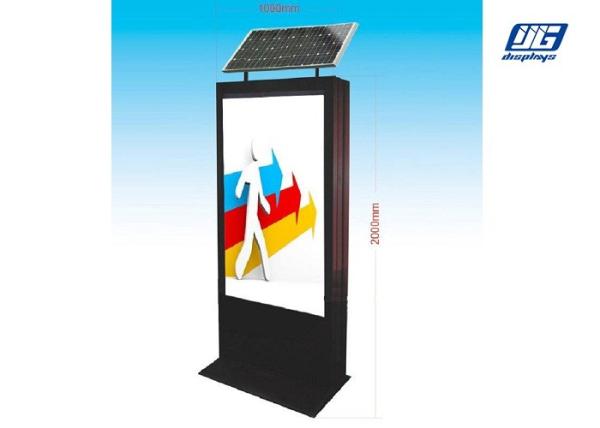 Lockable Solar Powered Light Box , Outdoor Advertising Light Box For Street Pillar