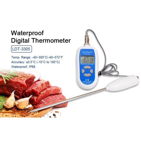 Long Needle Probe IP68 Digital Food Thermometer