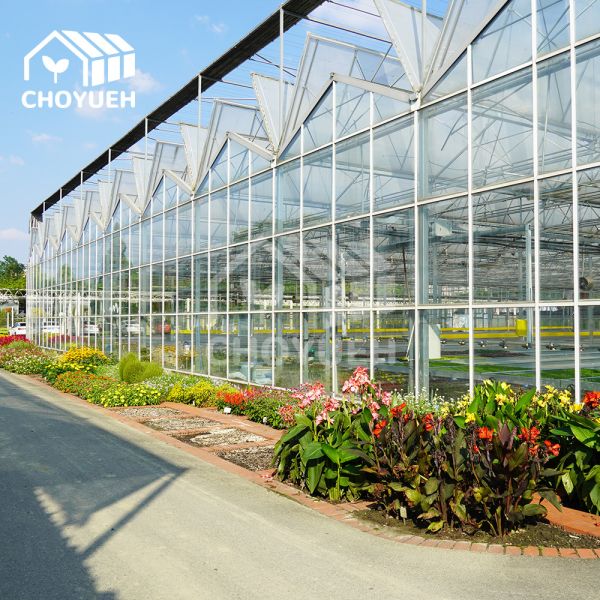 UV Protection Transparent Glass Covered Greenhouse Thickness 8mm