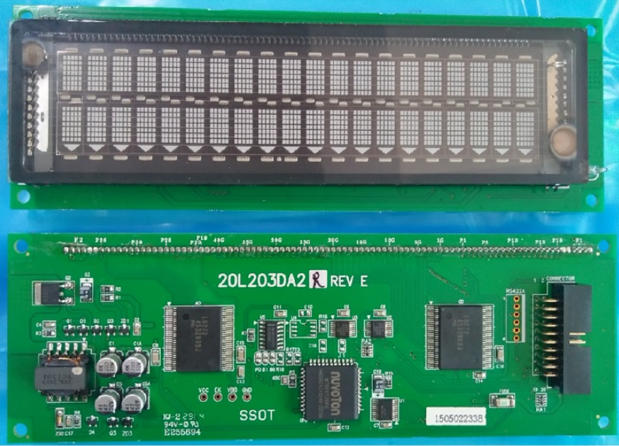 20L203DA2R Capacitive & Resistive VFD Display Module LCD DISPLAY