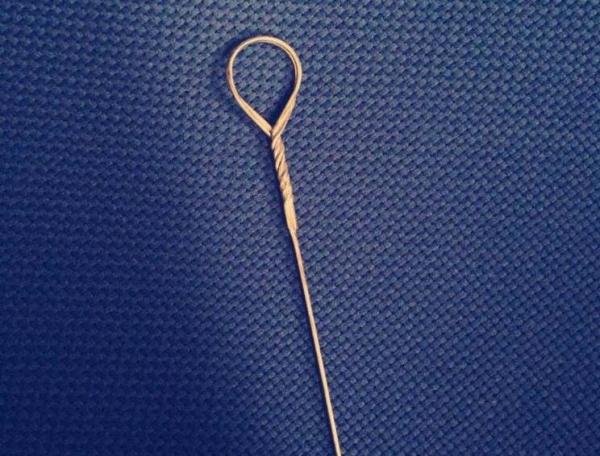 0.9x700mm Flanged Wire Heald  Nylon Covered With Welded Eyelet