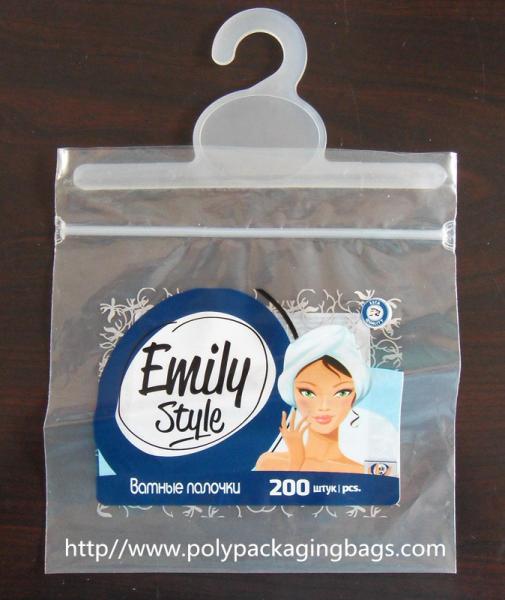 White Logo Printed Plastic Gift Bags With Handles / Bottom Gusset