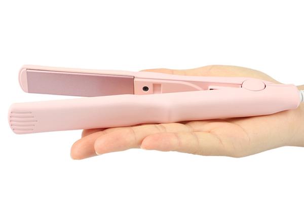 Pink Plate Mini Hair Straightener , Electric Hair Crimper 2600mAh Lithium Battery