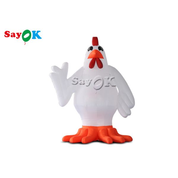 Festival Party Decor White Inflatable Cartoon Characters 13ft Animal Chicken Rooster Model Inflatable Yard Decorations