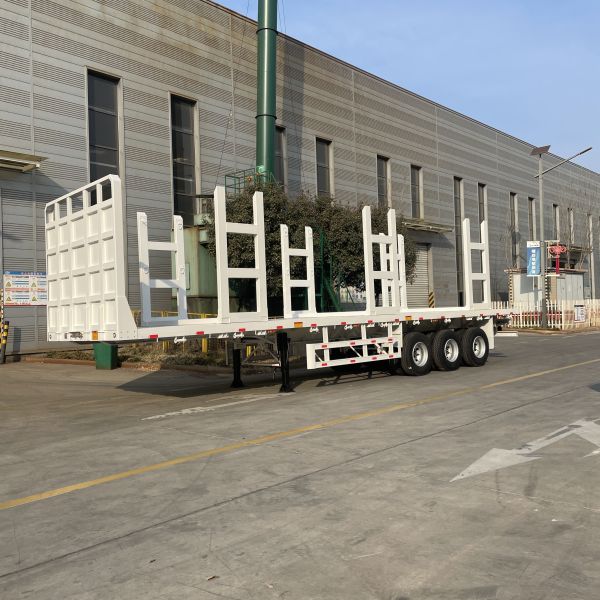 Standard 28Ton Landing Gear Log Low Bed Semi Trailer For Wood Timber Lumber Forest Load Transport