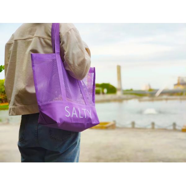 Polyester Main Material Custom Ultralight Large Personalized Beach Mesh Tote Bag
