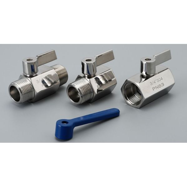 SS304 SS316 Stainless Steel Mini Ball Valve Female to Male Threaded Female Thread 90° Handle Water Gas Shut-off Valve