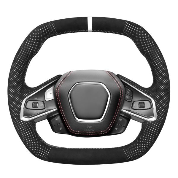 DIY Car Accessory Hand Sewing High Quality Steering Wheel Cover For Chevrolet C8 2020-2024