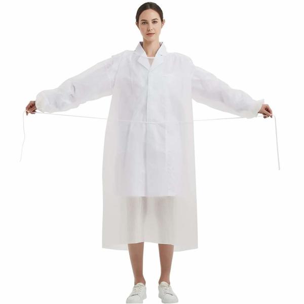 Manufacturer Non Woven Medical Protective Elastic Knitted Cuffs PP+PE Hospital Gowns Disposable Isolation