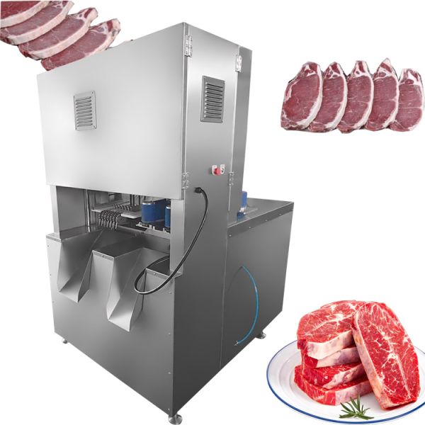 Customized Frozen Beef Block Slicing Chicken Chuck Cutting Machine With 8 Pcs Blade