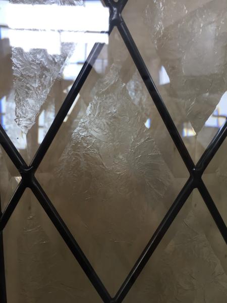 Arch shape decorative bevel glass for wood doors with  glue chip beveled 1thickness