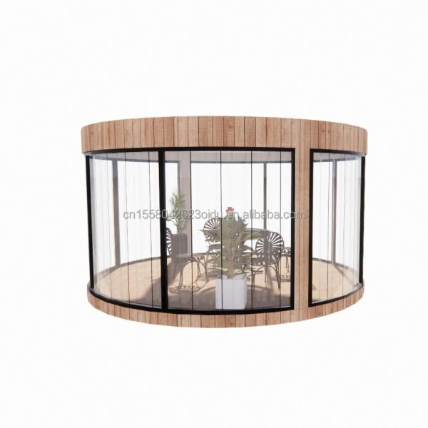 Tubes carrées en acier galvanisé EU Standard Maison en bois en verre Maison ensoleillée Maison préfabriquée Boutique mobile magasin pour jardin Café