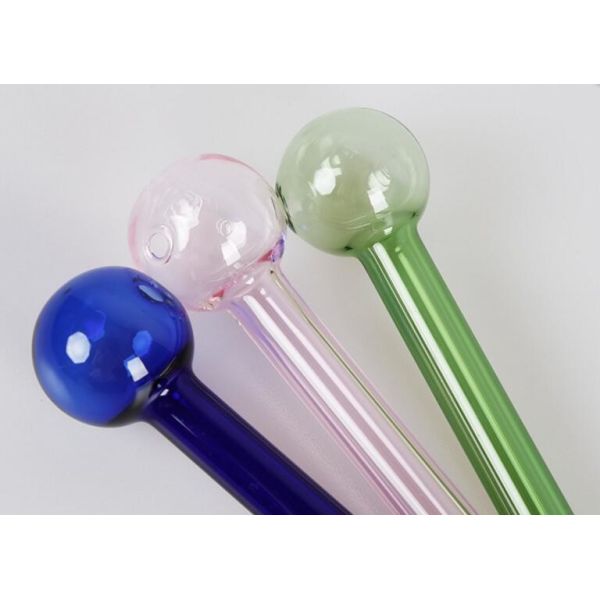 hand blow glass oil burner straight