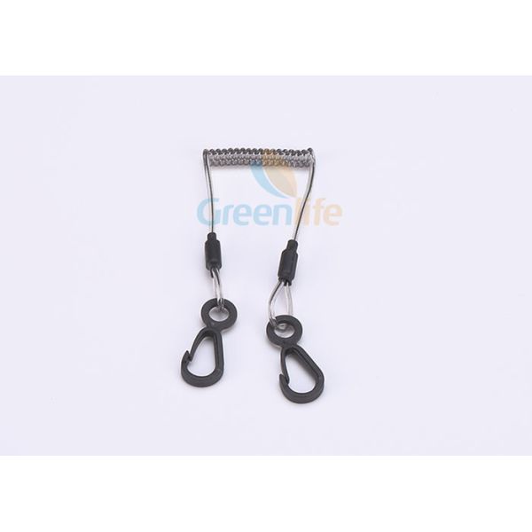Smart Cable Wire Safety Plastic Coil Lanyard With Plastic 8 Type Snap Hook 2 PCS
