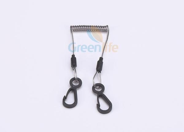Smart Cable Wire Safety Plastic Coil Lanyard With Plastic 8 Type Snap Hook 2 PCS