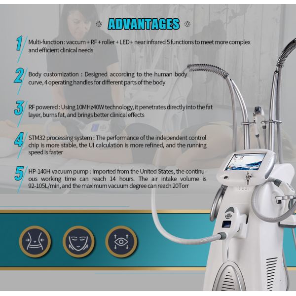 70kpa Pressure Vacuum Cavitation Vela Shape Machine For Body And Face Treatment