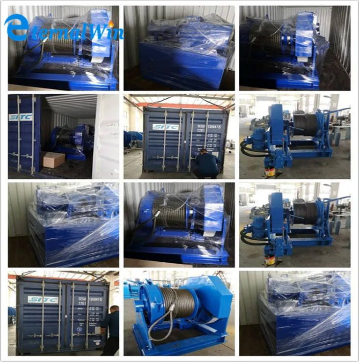 Кабель тон-оси крана внося в журнал вытягивая морской гидравлический ворот для насоса 5t 50t тележки