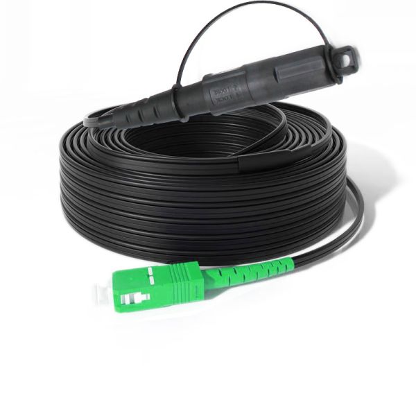 7.0 mm Black OM4 Aqua LC-LC Duplex Patch Cord 2km Pre-Terminated Fiber Optic Cable Ideal for Outdoor 10G/40G Ethernet