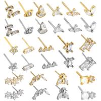 925 Sterling Silver Jewelry en gros Minimaliste Petit 925 Sterling Silver Zircon Stud Boucles d'oreilles ornées Boucles d'oreilles pour femmes