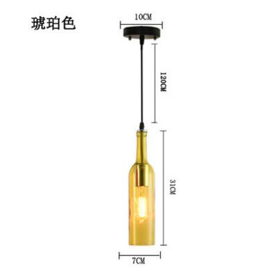 American color wine bottle Pendant Lights art creative restaurant cafe Pendant Lights industrial lighting(WH-VP-93)