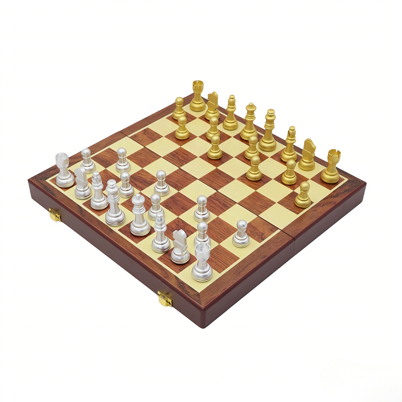 Luxury Aluminum Alloy Metal Chess Set with Foldable Design for Competition and Decor