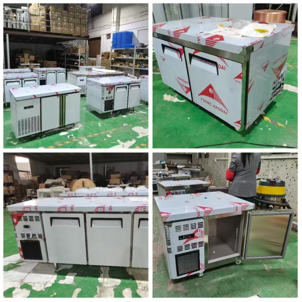 1.8M Salad Worktable 3 Doors Undercounter Refrigerated Pizza Prep Table with Top Display