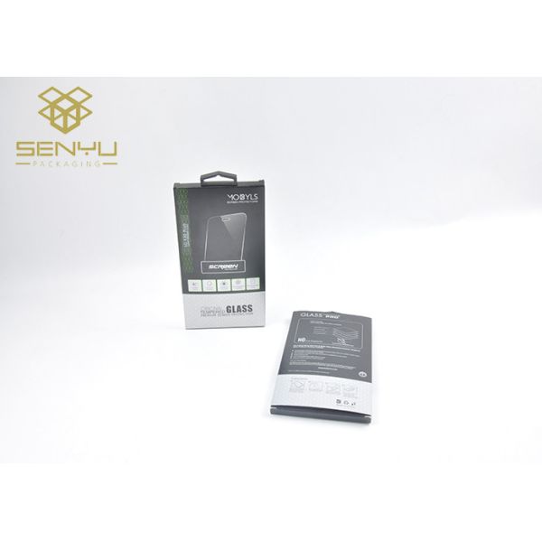 350G Silver Card Paper Mobile Accessories Packaging Tempered Glass Packing