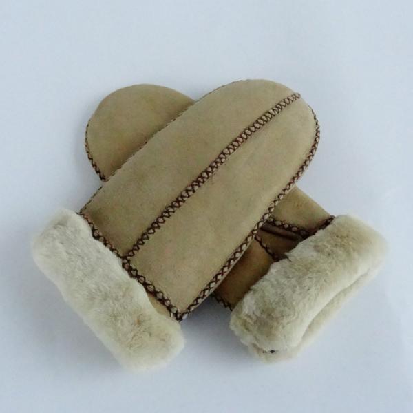 Sheepskin Leather Shearling Gloves Women'S Winter Warm Mittens BDL-11273