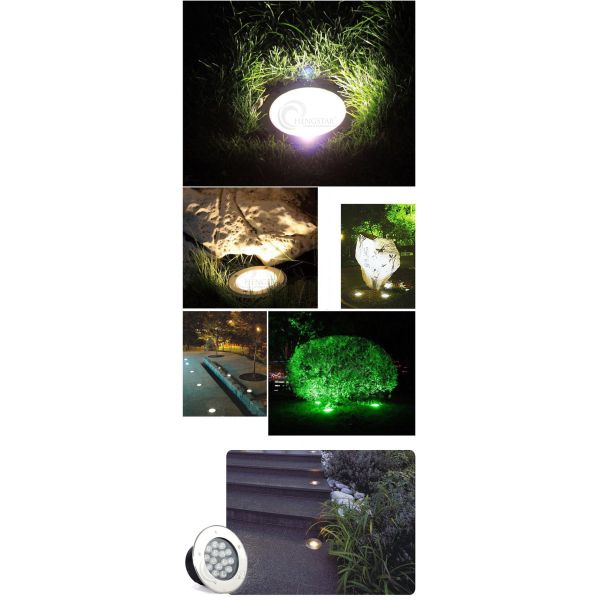 IP65 Outdoor Solar Powered LED Ground Lights Stainless Steel Body High Brightness