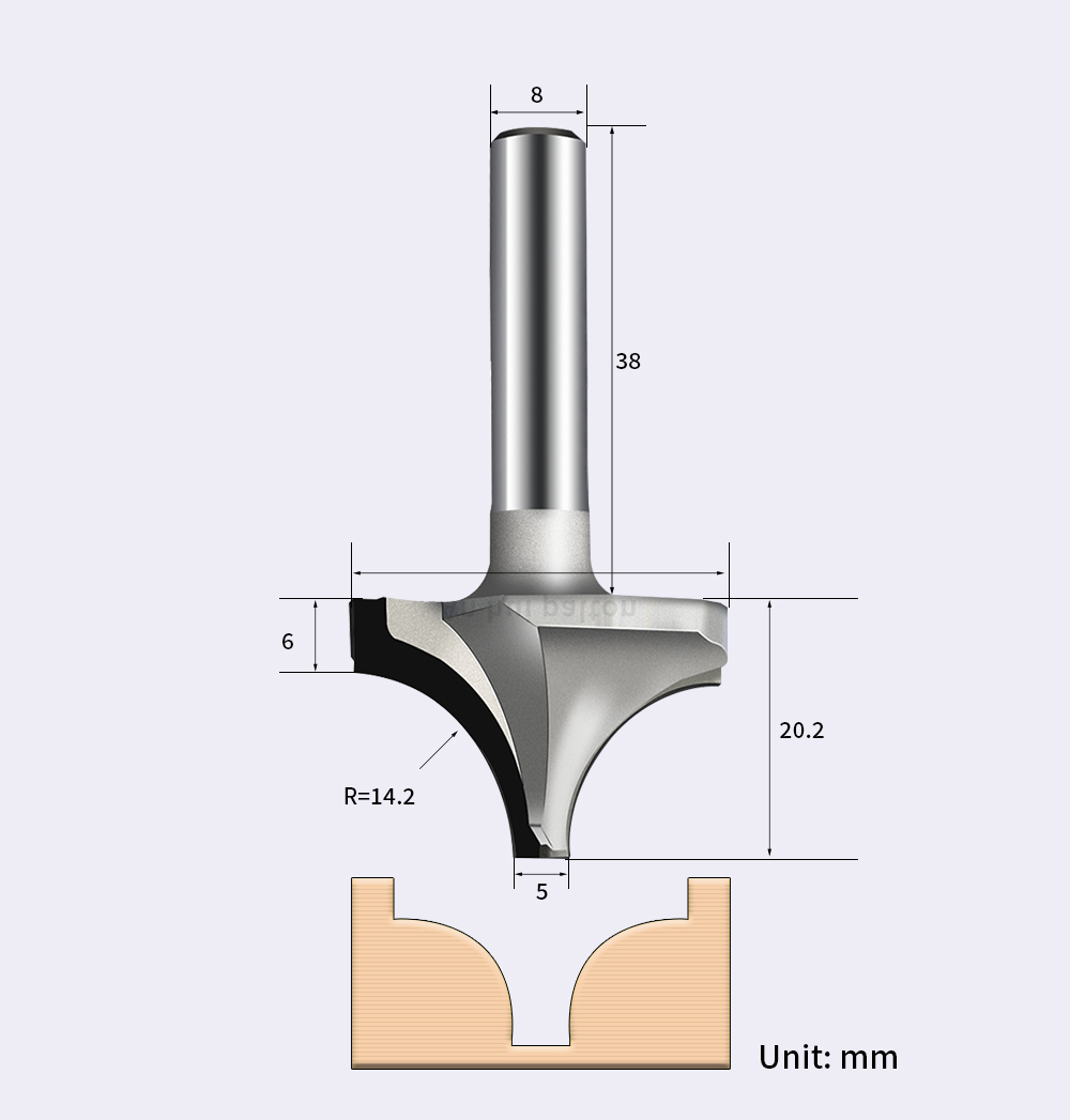 Palton 6mm PCD V‑Profile Router Bit, Cutting Tool for Furniture Cabinet MDF