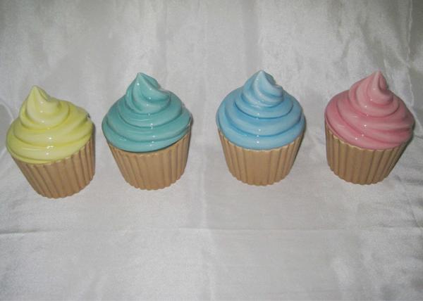 Mini Ceramic Cupcake Box , Ceramic Ice Cream Cups With Lids Earthenware