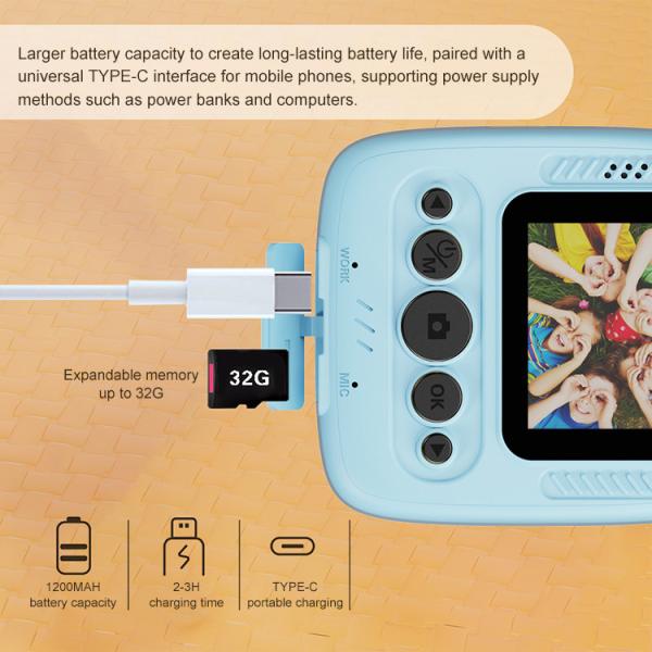 Portable 2.0IPS Screen Mini Camera for Kids White CE ROHS FCC Certified