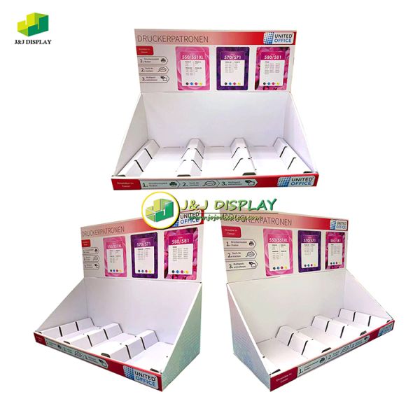 Cardboard Display Unit Counter Top Display Box PDQ For Ink Fillers Box Stationery Rack