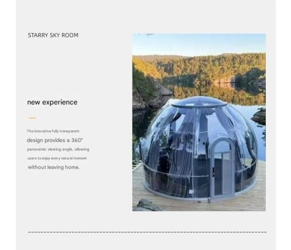 Unforgettable Outdoor Experience Transparent PC Hotel Room at Scenic Area Homestay