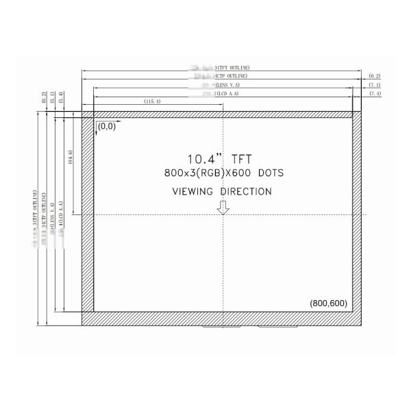 800x600 Resolution LCD Touch Screen 10.4