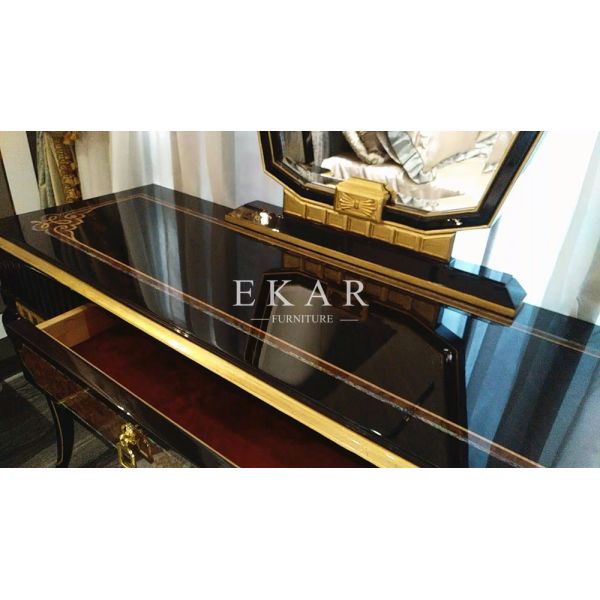 Luxury Wooden Dressing Table Antique Style Makeup Dresser With Mirror