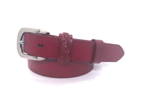 Soft Double Loop Women Leather Waist Belts With Single Prong Buckle