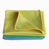 Épaisseur faite sur commande verte jaune bleue de serviettes de tissus de plat de microfibre de cuisine