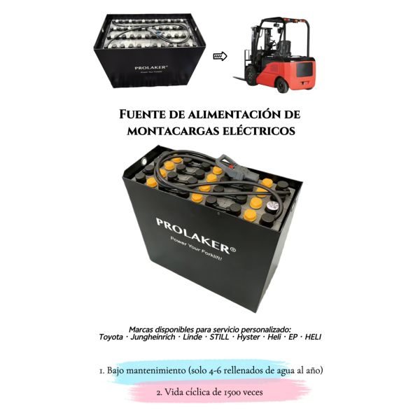 Soft Flexible Connection TOYOTA Forklift After-market Tailor Made 1500cycles Traction Battery