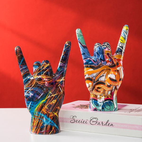 AcreECO Modern Abstract Graffiti Rock Resin Handmade Customizable Color Multi-Functional Indoor Decor Sculpture for Home Bedroom