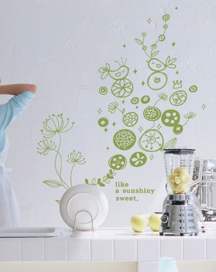 Contemporary Designer Wall Flower Stickers G166 / Wall Sticker Art