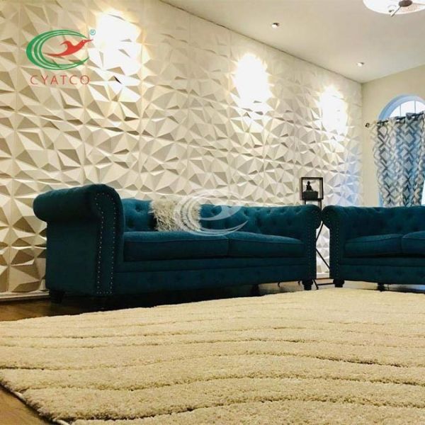 Diamond 3D Wall Polyester Fiber Acoustic Panel Mildewproof Odorless