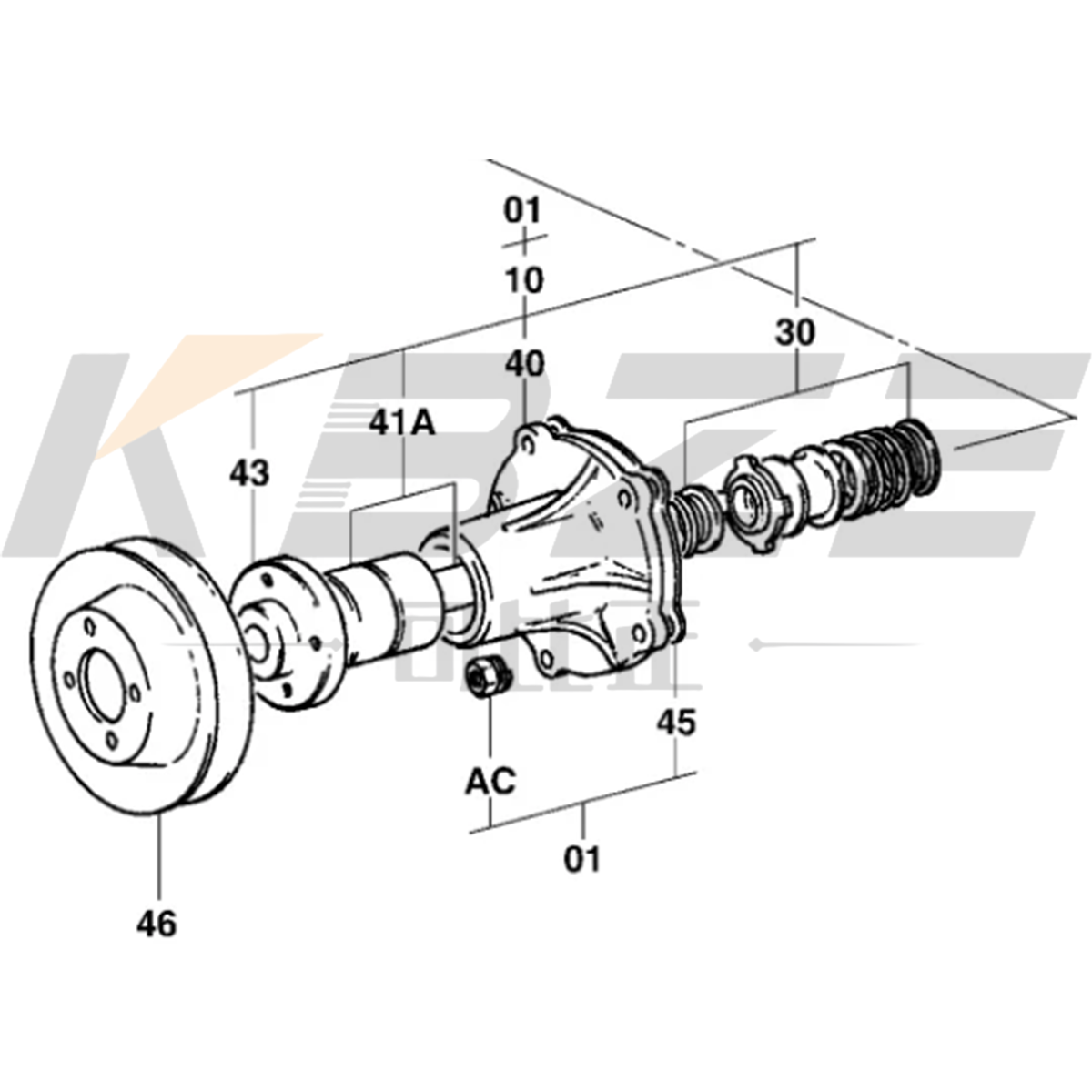 KBZE BRAND 16120-78052-71 WATER PUMP ASSY REPLACEMENT FOR TOYOTA FORKLIFT
