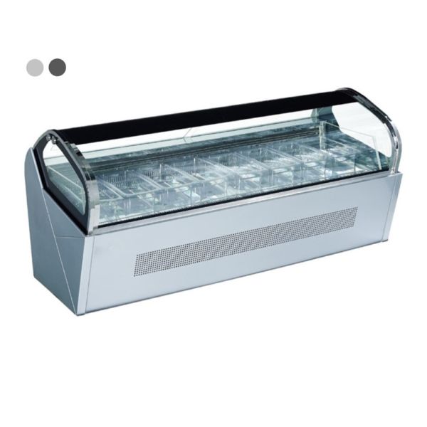エネルギーを節約するアイスクリームディスプレイケース 凍結防止・衛生性 ガラスドアの冷凍庫 アイスクリーム店/レストラン