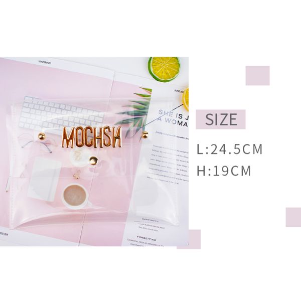 Button Closure PVC Clutch Bag For Women Handbag Snap Sleeve Cosmetic Makeup Bag, Satchel Golden Handle Chain Clutch PVC