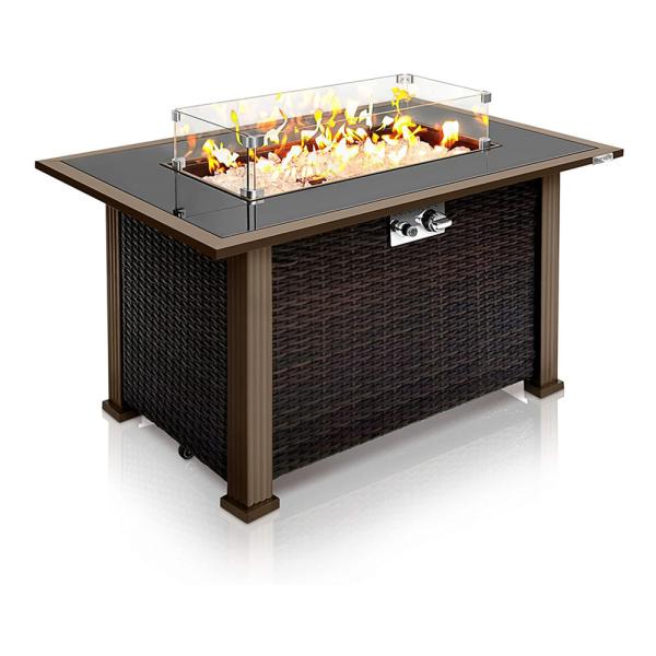 2 Inch Hammered Bronze Aluminum Propane Outdoor Natural Gas Firepit For Garden