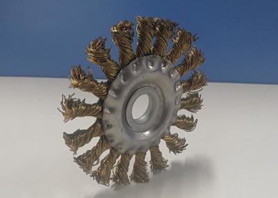 Bronze Knotted Wire Wheel Brush / Twist Knot Wire Brush With 16mm Arbor Hole