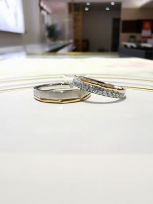 Irregular Double Color Stitching 8g Diamond Anniversary Rings