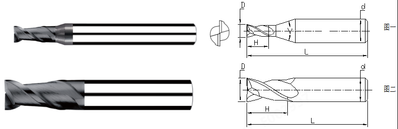 P50 Extra Long Carbide End Mills HRC40 2 Flute End Mill For Aluminum