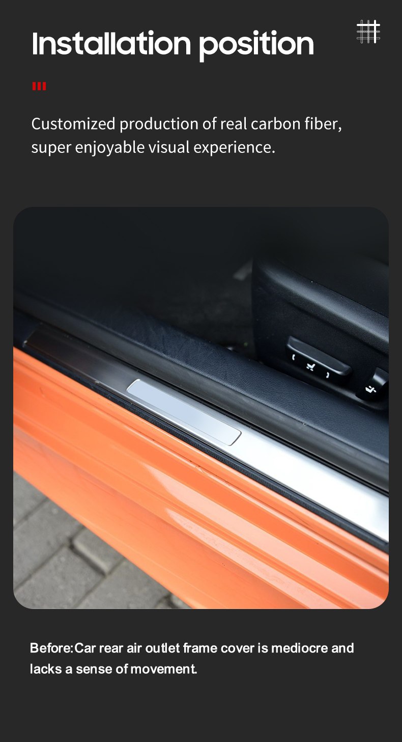 Dry Carbon Fiber Car Interior Door Frame Trim for Lexus RC 2015-2019 Year